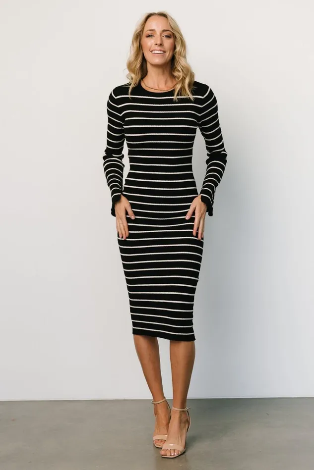 Baltic Born Sweaters Women Iggy Sweater Dress Black Ivory