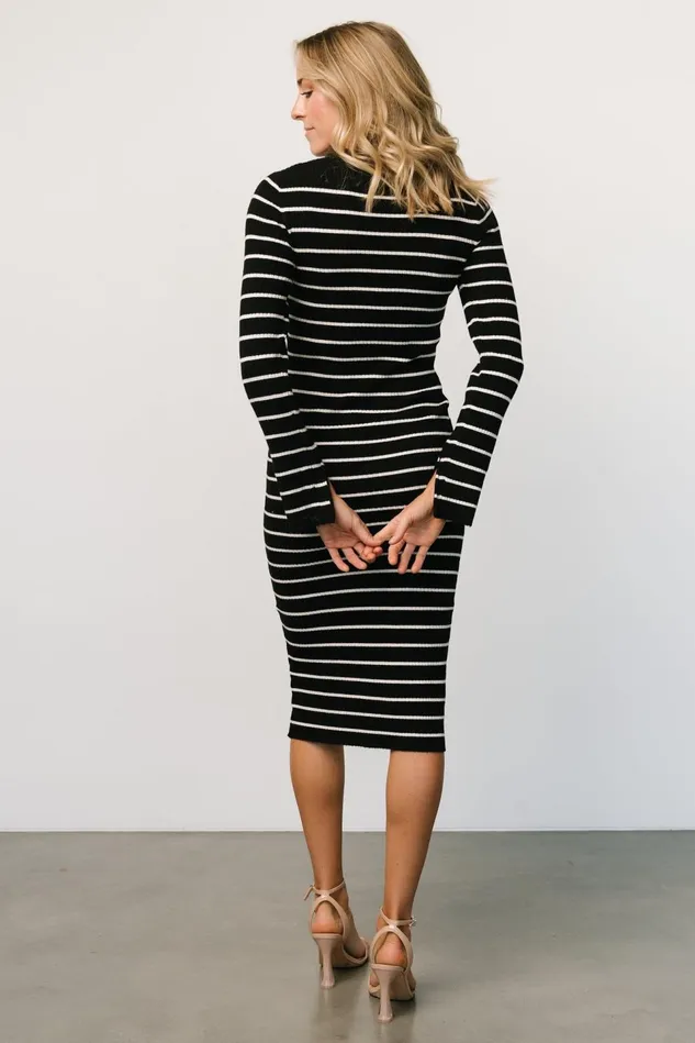 Baltic Born Sweaters Women Iggy Sweater Dress Black Ivory