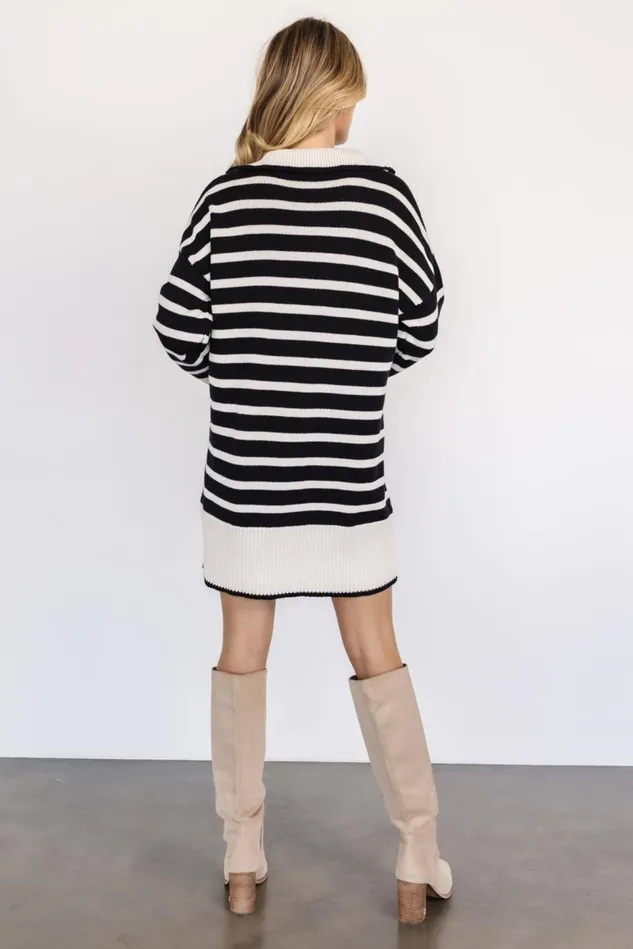 Baltic Born Sweaters Women Manon Sweater Dress Ivory Black Baltic Born Sweaters Women Manon Sweater Dress Ivory Black