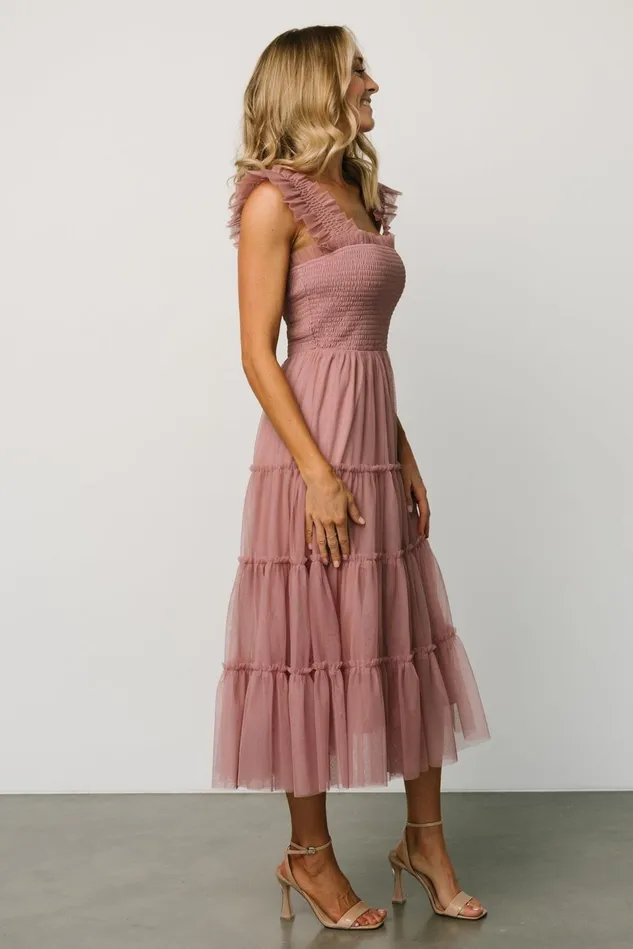 Baltic Born Tulle Styles Women Emma Smocked Tulle Dress Dusty Rose Baltic Born Tulle Styles Women Emma Smocked Tulle Dress Dusty Rose