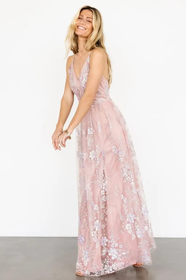 Baltic Born Tulle Styles Women Lucienne Shimmer Maxi Gown Blushing Rose Baltic Born Tulle Styles Women Lucienne Shimmer Maxi Gown Blushing Rose