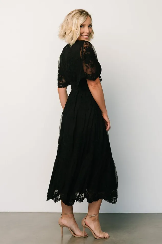 Baltic Born Wedding Guest Women Clarisa Lace Midi Dress Black Baltic Born Wedding Guest Women Clarisa Lace Midi Dress Black