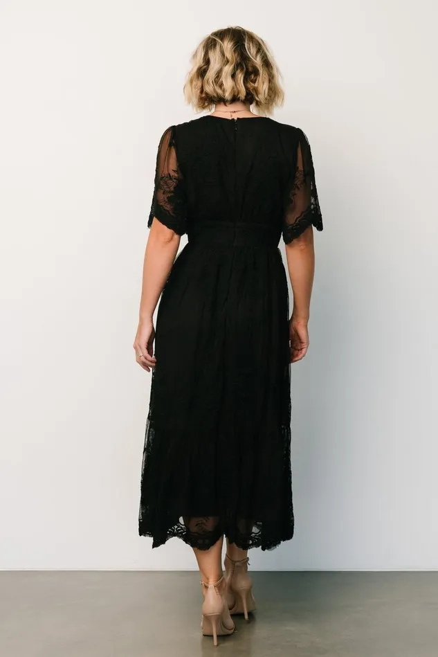 Baltic Born Wedding Guest Women Clarisa Lace Midi Dress Black Baltic Born Wedding Guest Women Clarisa Lace Midi Dress Black