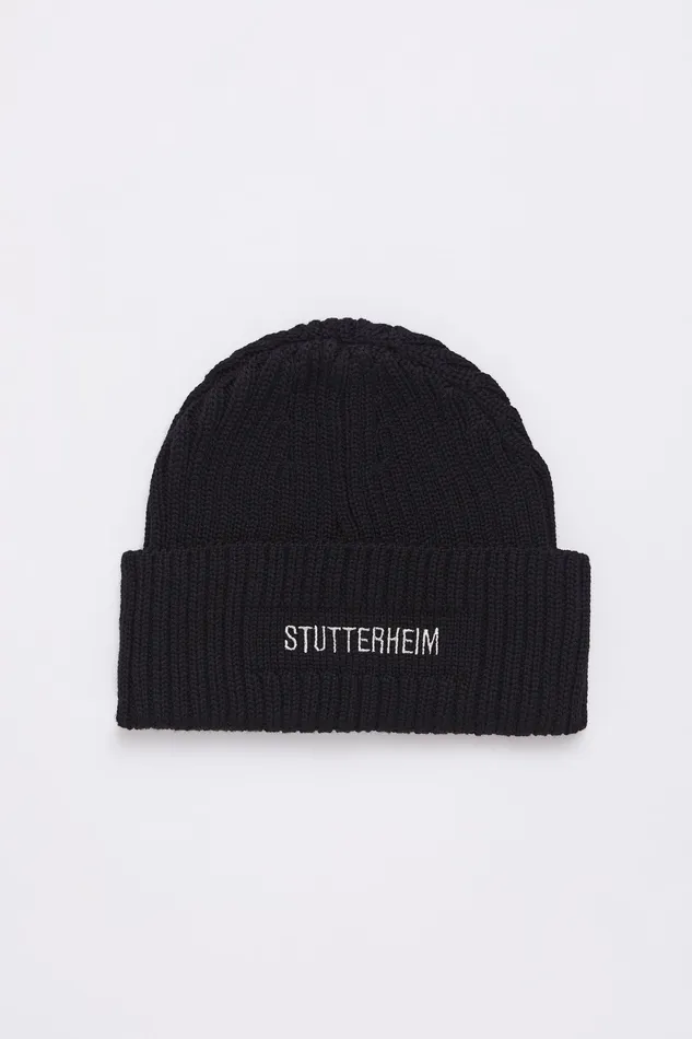 Beanies Women Stutterheim Logo Beanie Black