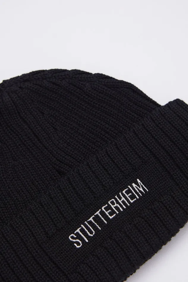 Beanies Women Stutterheim Logo Beanie Black