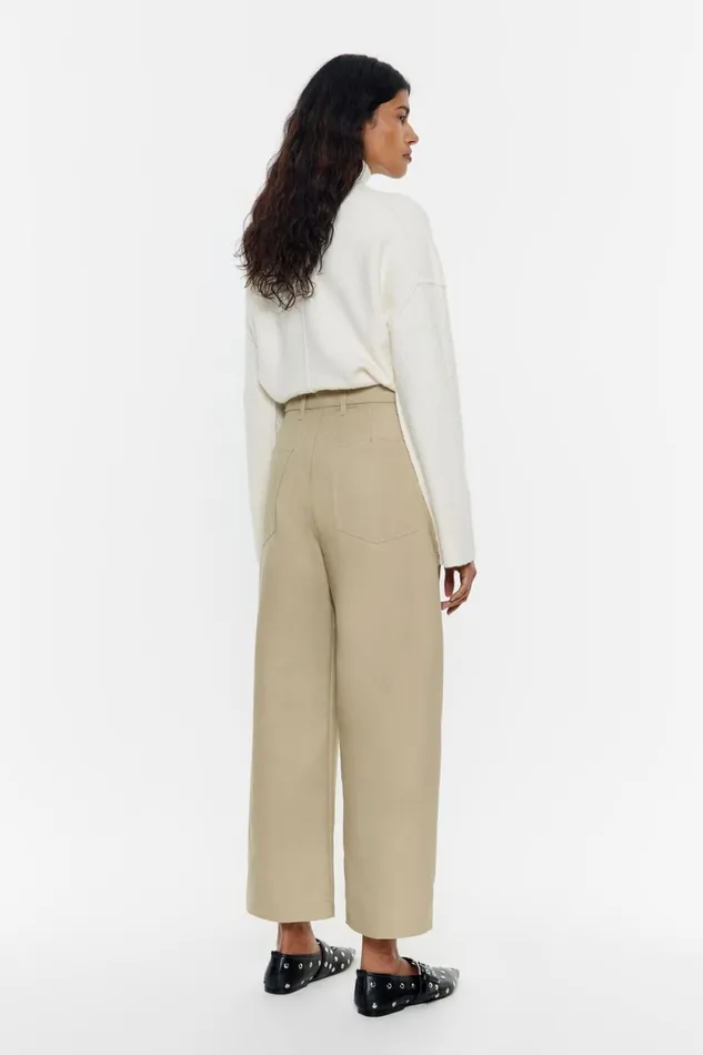 Beige Belted Barrel Leg Trousers Beige Women Bimba Y Lola Trousers Beige Belted Barrel Leg Trousers Beige Women Bimba Y Lola Trousers