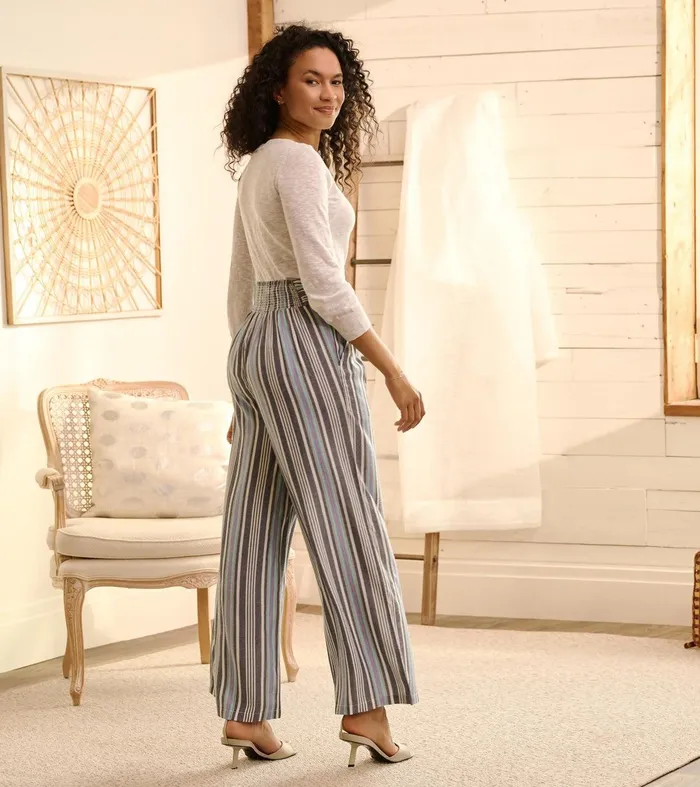 Belted Wide Leg Pants 8211 Rainbow Stripes Hatley