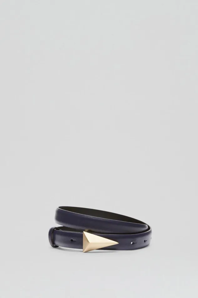 Belts Women Scanlan Theodore BRUSHED TRIANGLE TRIM BELT 2 Darknavy Belts Women Scanlan Theodore BRUSHED TRIANGLE TRIM BELT 2 Darknavy
