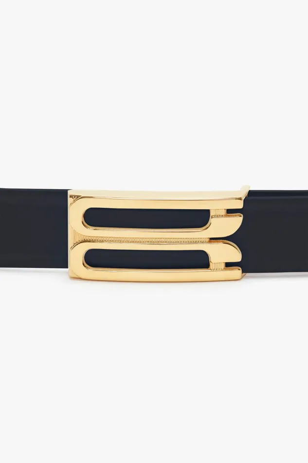 Belts Women Victoria Beckham Exclusive Frame Belt In Midnight Navy Leather Belts Women Victoria Beckham Exclusive Frame Belt In Midnight Navy Leather