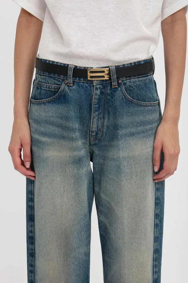 Belts Women Victoria Beckham Exclusive Frame Belt In Midnight Navy Leather Belts Women Victoria Beckham Exclusive Frame Belt In Midnight Navy Leather