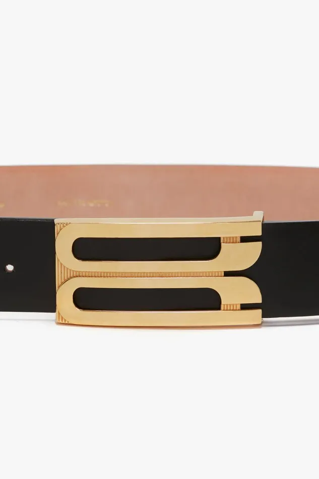 Belts Women Victoria Beckham Exclusive Jumbo Frame Belt In Black Leather