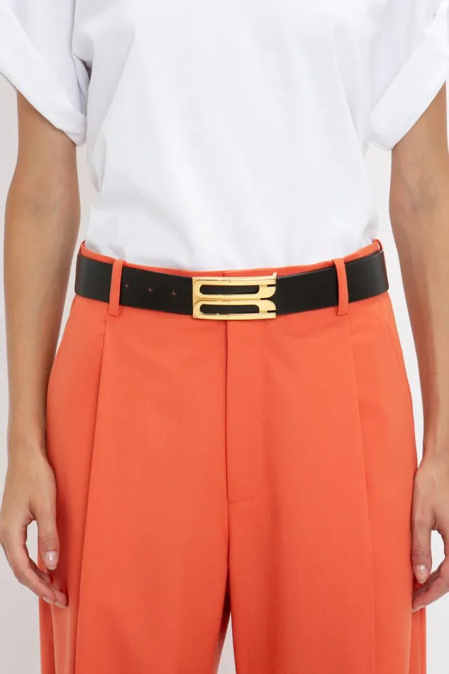 Belts Women Victoria Beckham Exclusive Jumbo Frame Belt In Black Leather