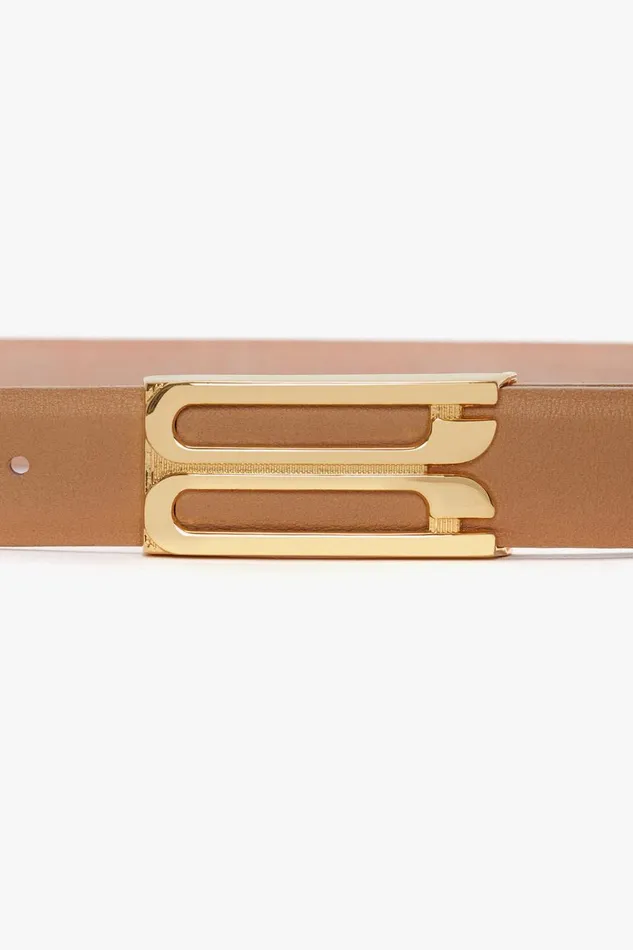Belts Women Victoria Beckham Frame Belt In Camel Leather Belts Women Victoria Beckham Frame Belt In Camel Leather