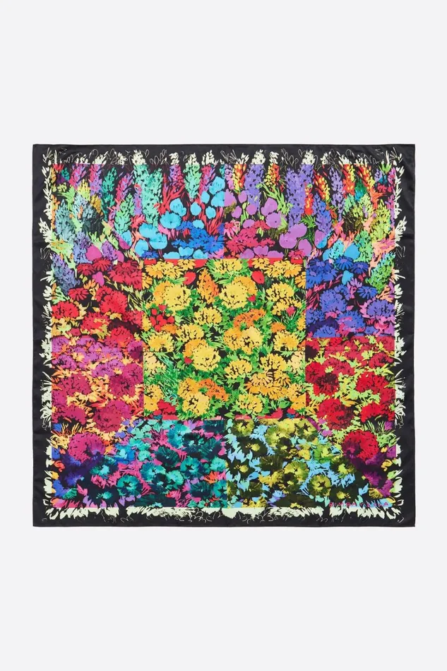 Black Acrylic Floral Scarf Black Women Bimba Y Lola Scarves