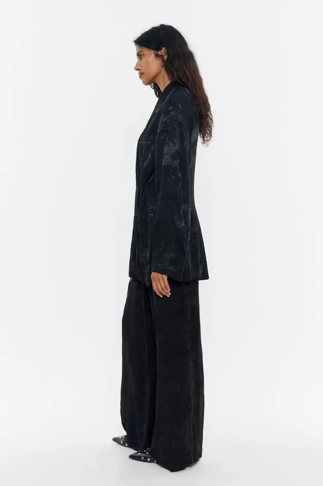 Black Fluid Jacquard Jacket Black Women Bimba Y Lola Jackets And Blazers Black Fluid Jacquard Jacket Black Women Bimba Y Lola Jackets And Blazers