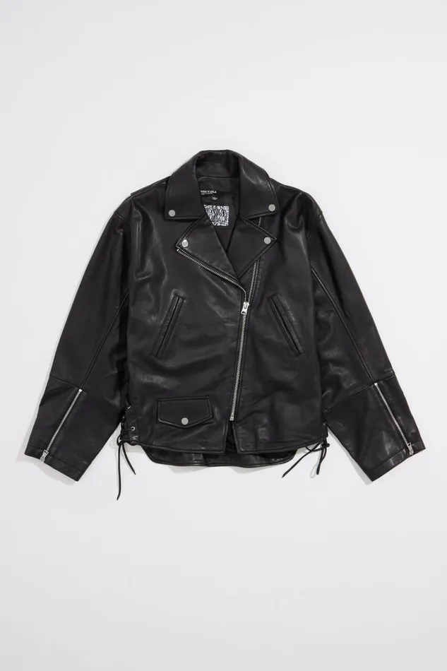 Black Leather Biker Jacket Black Women Bimba Y Lola Jackets And Blazers Black Leather Biker Jacket Black Women Bimba Y Lola Jackets And Blazers