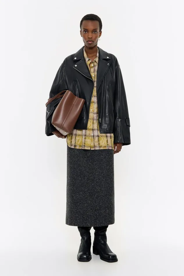 Black Leather Biker Jacket Black Women Bimba Y Lola Jackets And Blazers Black Leather Biker Jacket Black Women Bimba Y Lola Jackets And Blazers