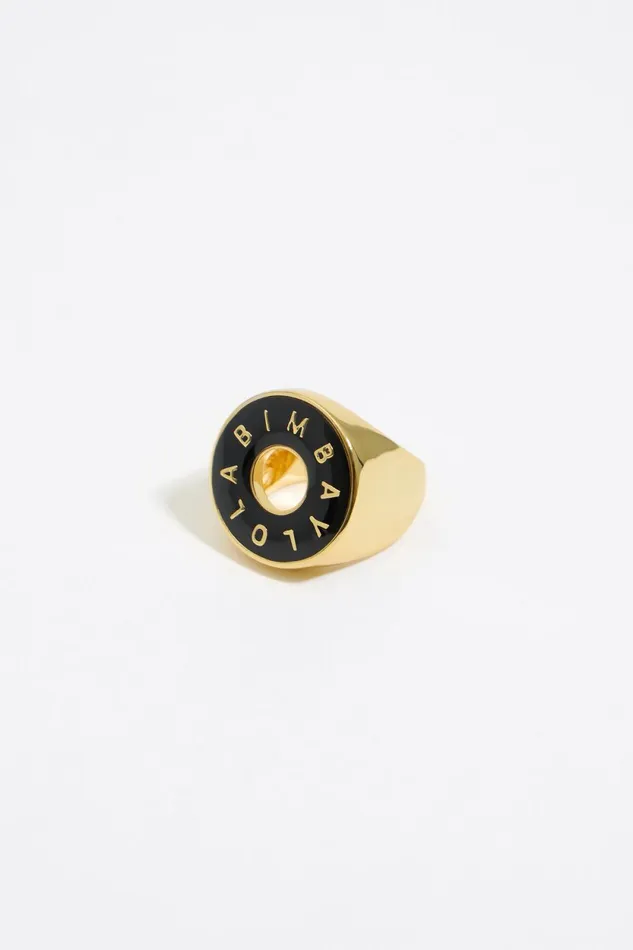 Black Logo Ring Black Women Bimba Y Lola Jewelry
