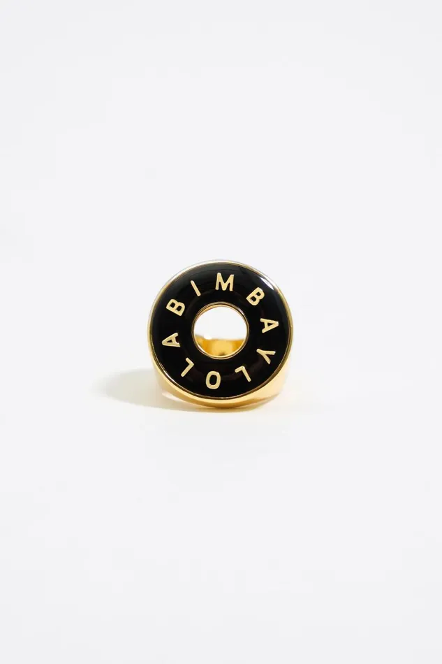Black Logo Ring Black Women Bimba Y Lola Jewelry Black Logo Ring Black Women Bimba Y Lola Jewelry
