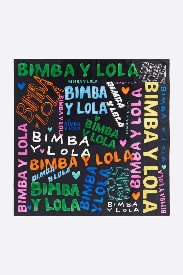 Black Watercolor Logos Scarf Black Women Bimba Y Lola Scarves