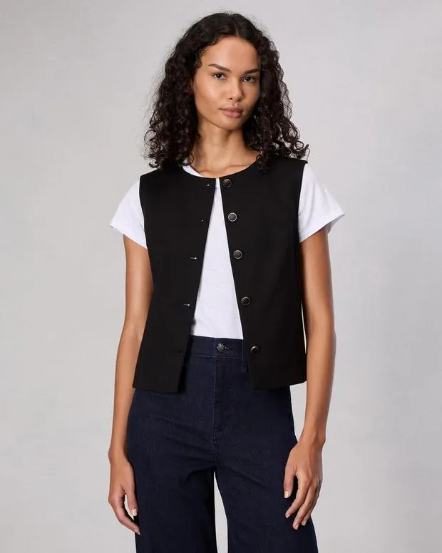 Blazers and Vests Women Rag and Bone Irina Ponte Vest Black