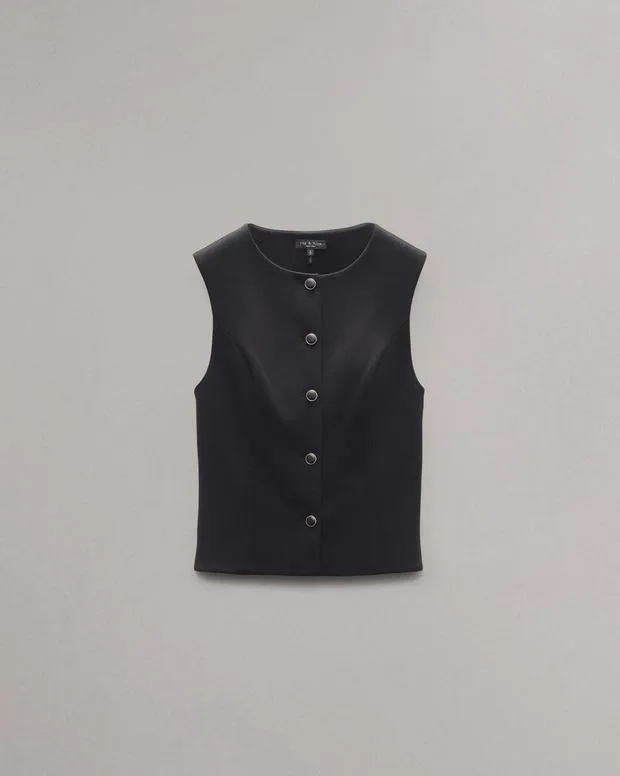 Blazers and Vests Women Rag and Bone Irina Ponte Vest Black