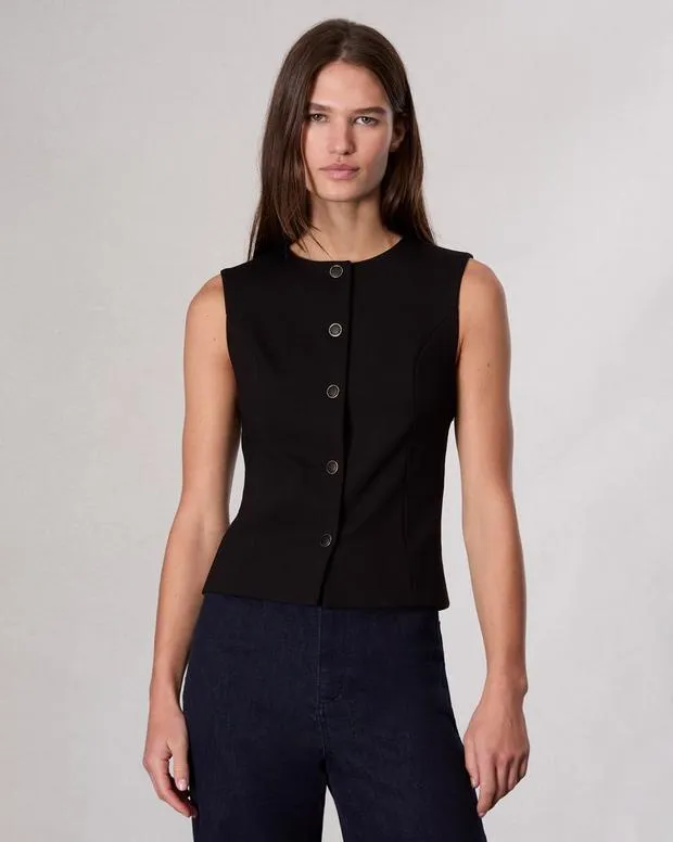 Blazers and Vests Women Rag and Bone Irina Ponte Vest Black