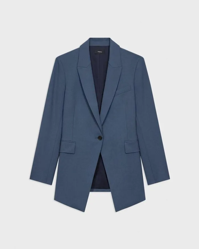 Blazers Jackets Women Theory Etiennette Blazer In Good Wool Ash Blue