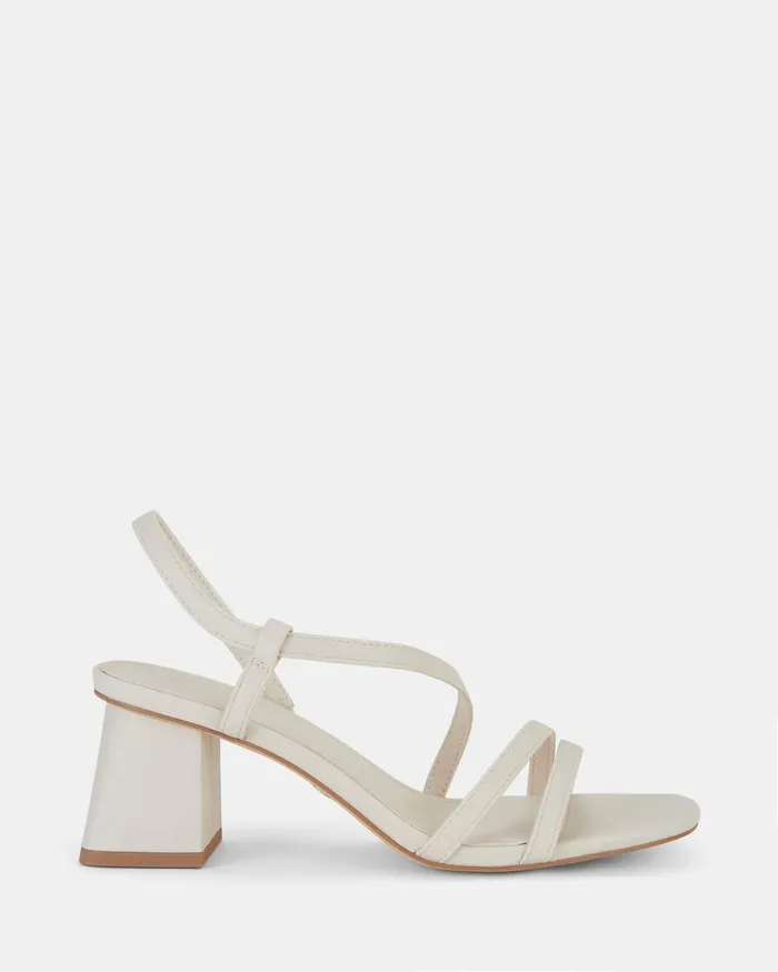 Block Heels ULAYA CREAM Heeled Sandals NOVO Shoes Women