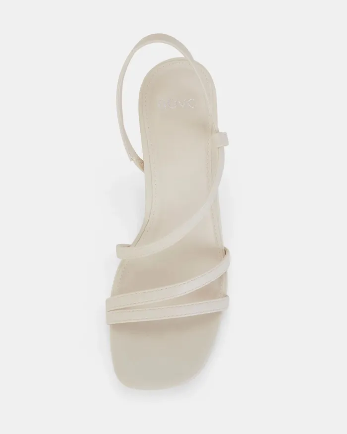 Block Heels ULAYA CREAM Heeled Sandals NOVO Shoes Women