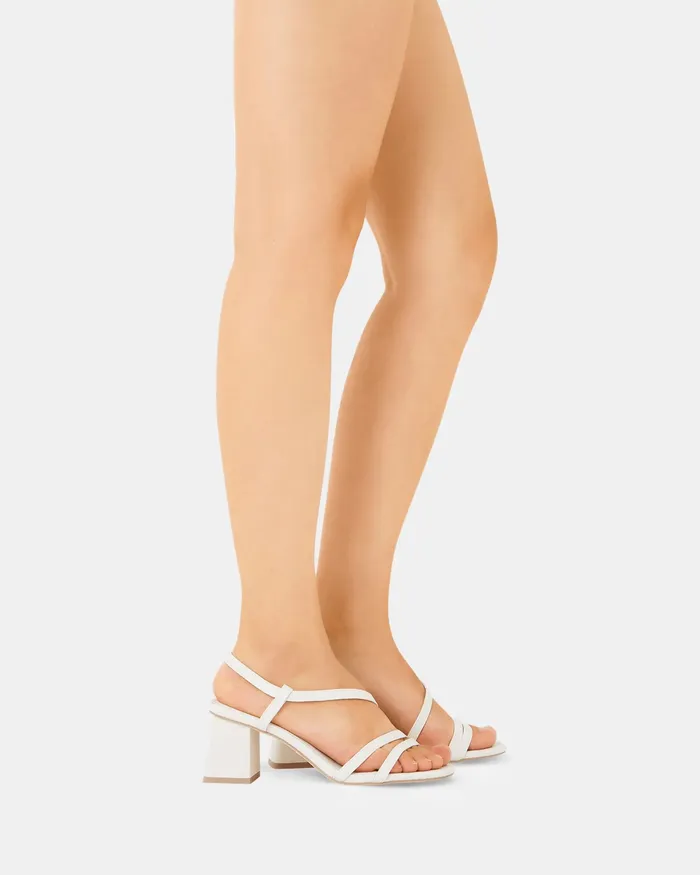 Block Heels ULAYA CREAM Heeled Sandals NOVO Shoes Women
