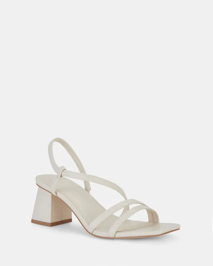 Block Heels ULAYA CREAM Heeled Sandals NOVO Shoes Women