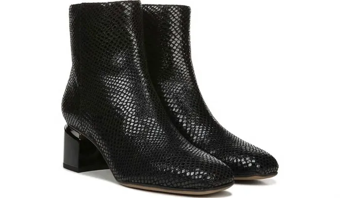 Booties Women Franco Sarto Franco Marquee Bootie Black Snake Print Leather