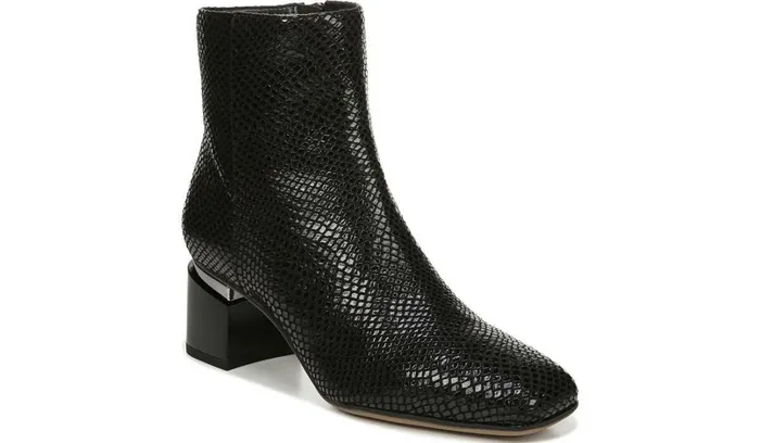 Booties Women Franco Sarto Franco Marquee Bootie Black Snake Print Leather