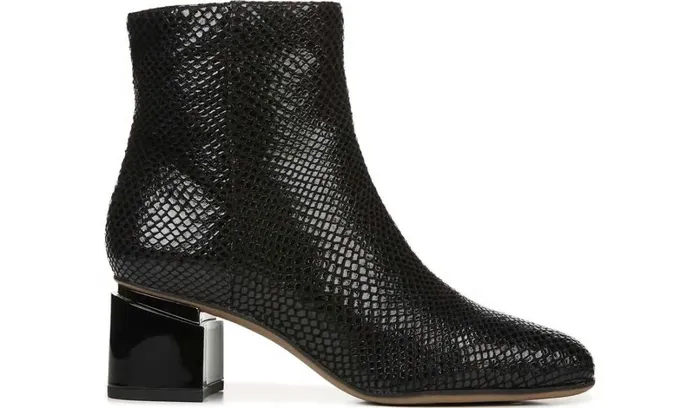 Booties Women Franco Sarto Franco Marquee Bootie Black Snake Print Leather