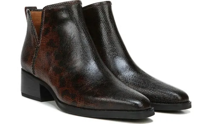 Booties Women Franco Sarto Sarto Asti Ankle Boot Espresso Snake Print Leather