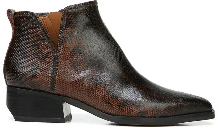 Booties Women Franco Sarto Sarto Asti Ankle Boot Espresso Snake Print Leather