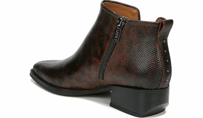 Booties Women Franco Sarto Sarto Asti Ankle Boot Espresso Snake Print Leather