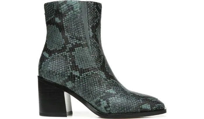 Booties Women Franco Sarto Sarto Romana Block Heel Bootie Teal Leather