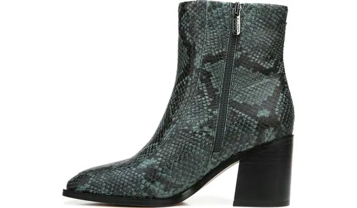 Booties Women Franco Sarto Sarto Romana Block Heel Bootie Teal Leather