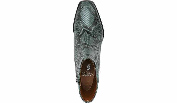 Booties Women Franco Sarto Sarto Romana Block Heel Bootie Teal Leather