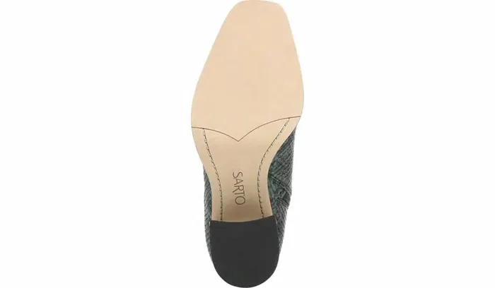 Booties Women Franco Sarto Sarto Romana Block Heel Bootie Teal Leather