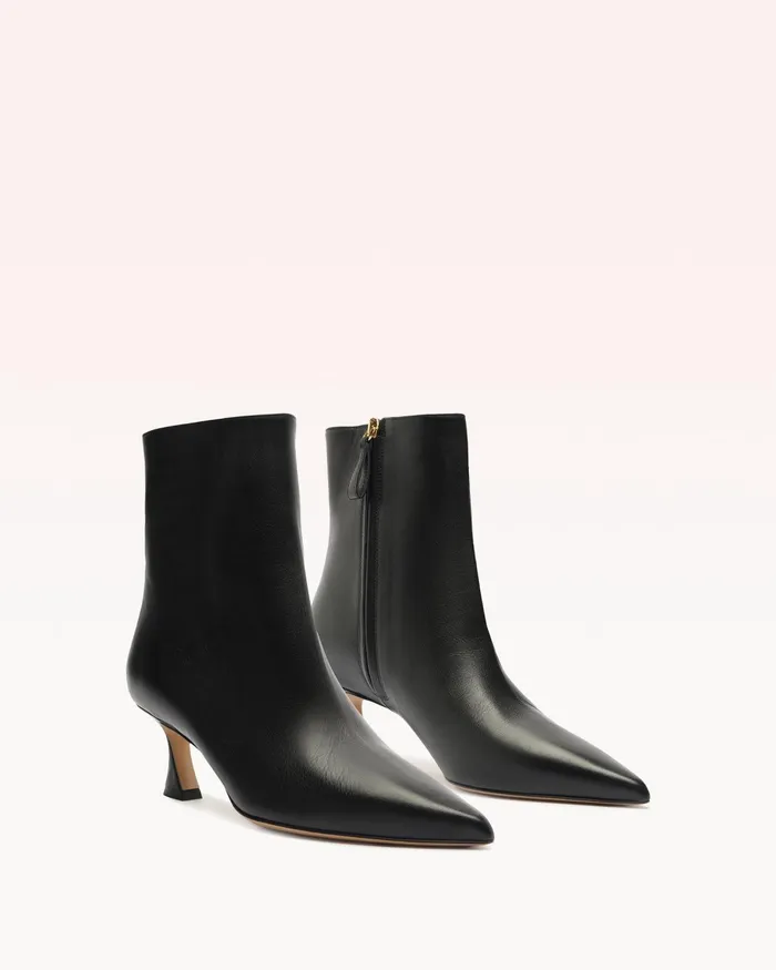 Boots Women Alexandre Birman Bell Black Bootie 8211 Pointed Toe Boots 8211 Luxury Leather Boots Black