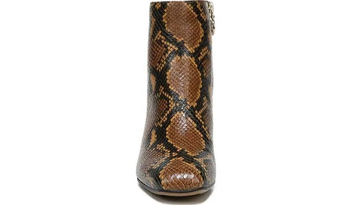 Boots Women Franco Sarto Franco Marquee Bootie Brown Snake Print Leather