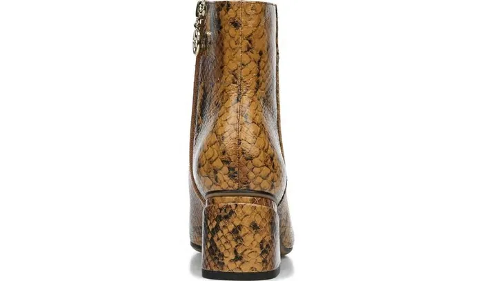 Boots Women Franco Sarto Franco Marquee Bootie Brown Snake Print Leather