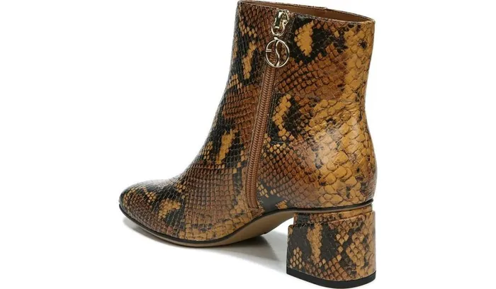 Boots Women Franco Sarto Franco Marquee Bootie Brown Snake Print Leather
