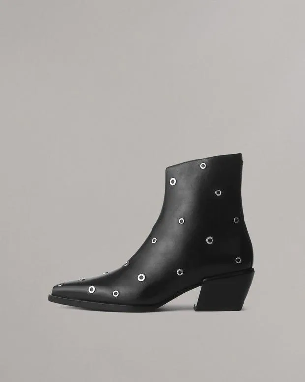 Boots Women Rag and Bone Joni Zip Leather Boot Black