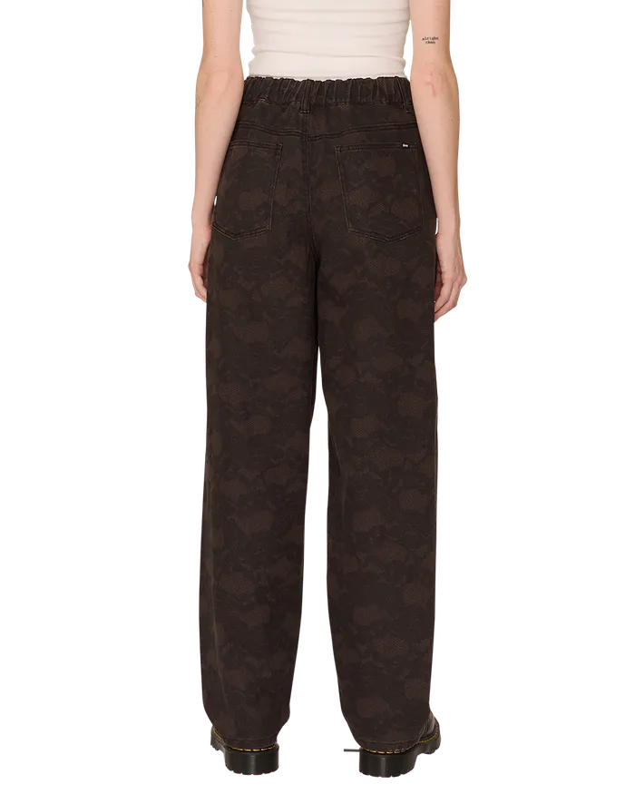 BOTTOMS Women LEAH III BAGGY 5 PKT PANT Chocolate OBEY Clothing