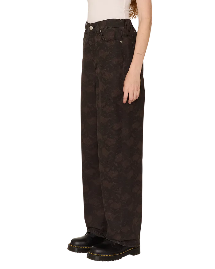 BOTTOMS Women LEAH III BAGGY 5 PKT PANT Chocolate OBEY Clothing