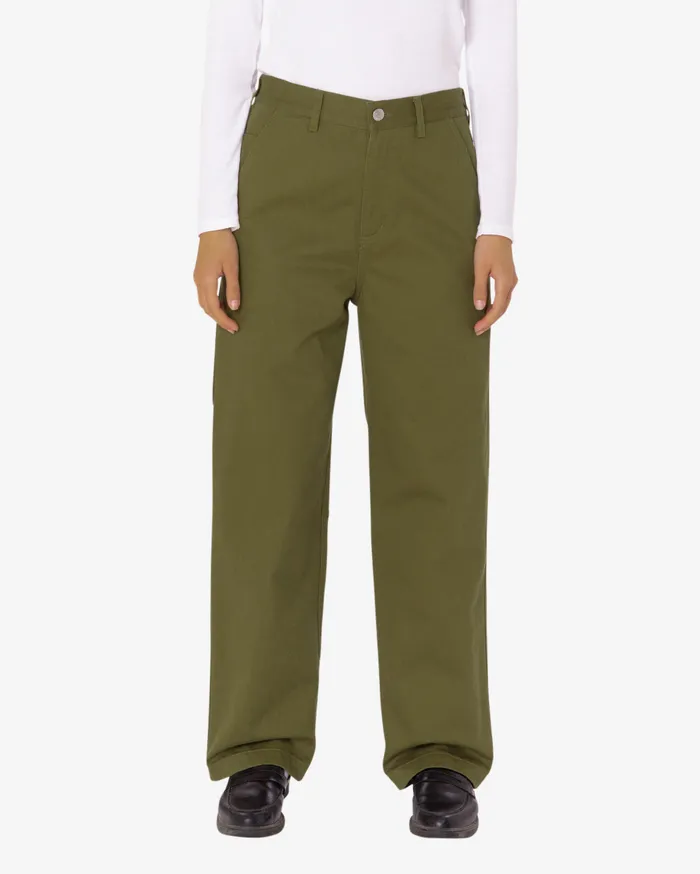 BOTTOMS Women OBEY Clothing BRIGHTON CARPENTER PANT Moss Green